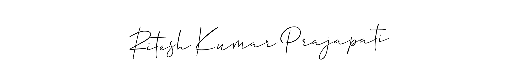 Also You can easily find your signature by using the search form. We will create Ritesh Kumar Prajapati name handwritten signature images for you free of cost using Allison_Script sign style. Ritesh Kumar Prajapati signature style 2 images and pictures png