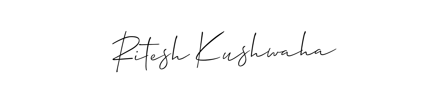 Also You can easily find your signature by using the search form. We will create Ritesh Kushwaha name handwritten signature images for you free of cost using Allison_Script sign style. Ritesh Kushwaha signature style 2 images and pictures png