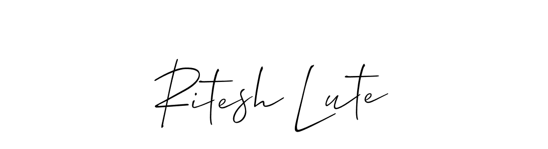 Similarly Allison_Script is the best handwritten signature design. Signature creator online .You can use it as an online autograph creator for name Ritesh Lute. Ritesh Lute signature style 2 images and pictures png