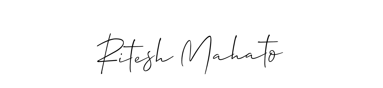 The best way (Allison_Script) to make a short signature is to pick only two or three words in your name. The name Ritesh Mahato include a total of six letters. For converting this name. Ritesh Mahato signature style 2 images and pictures png