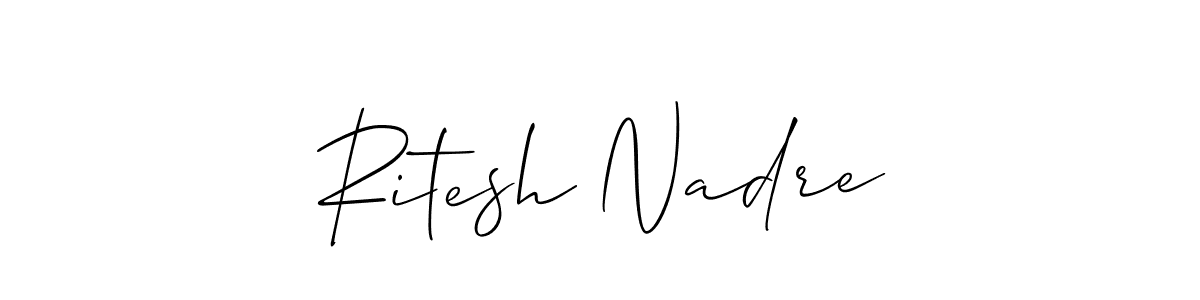 How to make Ritesh Nadre signature? Allison_Script is a professional autograph style. Create handwritten signature for Ritesh Nadre name. Ritesh Nadre signature style 2 images and pictures png