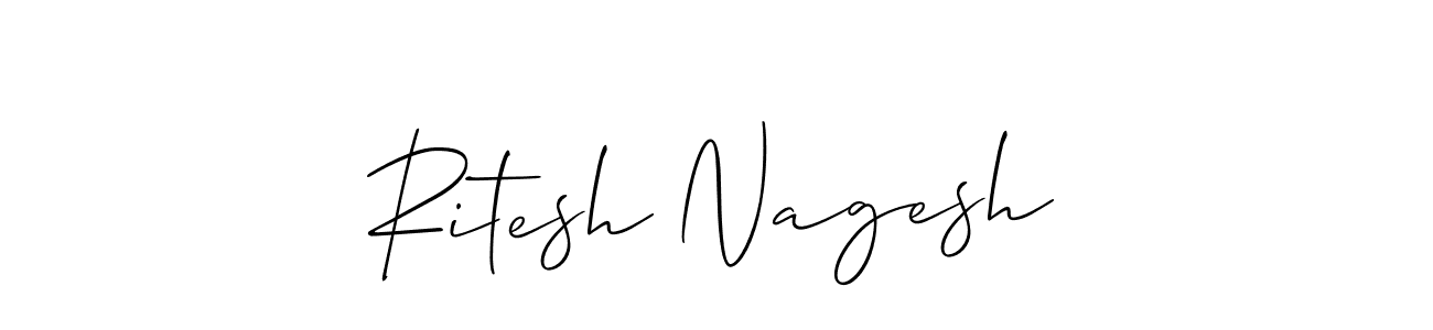 Also You can easily find your signature by using the search form. We will create Ritesh Nagesh name handwritten signature images for you free of cost using Allison_Script sign style. Ritesh Nagesh signature style 2 images and pictures png