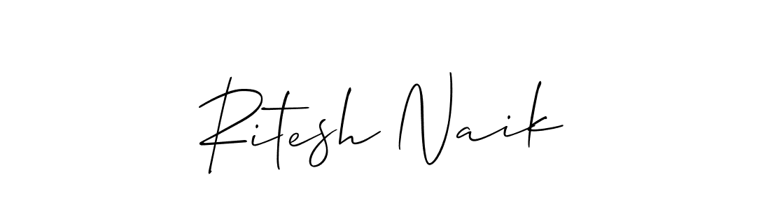 How to make Ritesh Naik name signature. Use Allison_Script style for creating short signs online. This is the latest handwritten sign. Ritesh Naik signature style 2 images and pictures png