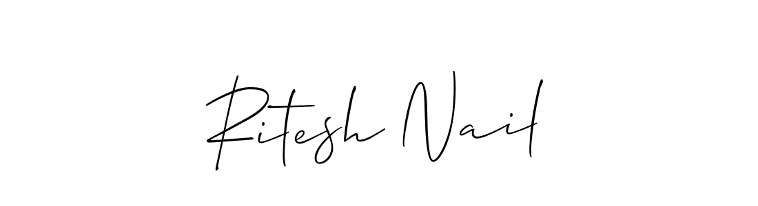 How to make Ritesh Nail name signature. Use Allison_Script style for creating short signs online. This is the latest handwritten sign. Ritesh Nail signature style 2 images and pictures png