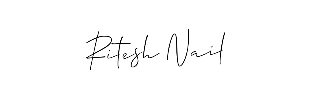 How to make Ritesh Nail name signature. Use Allison_Script style for creating short signs online. This is the latest handwritten sign. Ritesh Nail signature style 2 images and pictures png