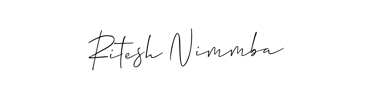 Ritesh Nimmba stylish signature style. Best Handwritten Sign (Allison_Script) for my name. Handwritten Signature Collection Ideas for my name Ritesh Nimmba. Ritesh Nimmba signature style 2 images and pictures png