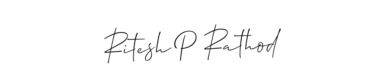 How to make Ritesh P Rathod name signature. Use Allison_Script style for creating short signs online. This is the latest handwritten sign. Ritesh P Rathod signature style 2 images and pictures png