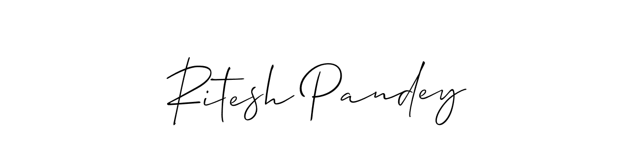 How to make Ritesh Pandey name signature. Use Allison_Script style for creating short signs online. This is the latest handwritten sign. Ritesh Pandey signature style 2 images and pictures png