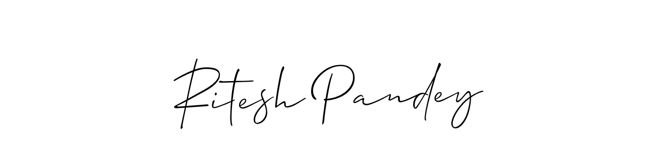 How to make Ritesh Pandey name signature. Use Allison_Script style for creating short signs online. This is the latest handwritten sign. Ritesh Pandey signature style 2 images and pictures png