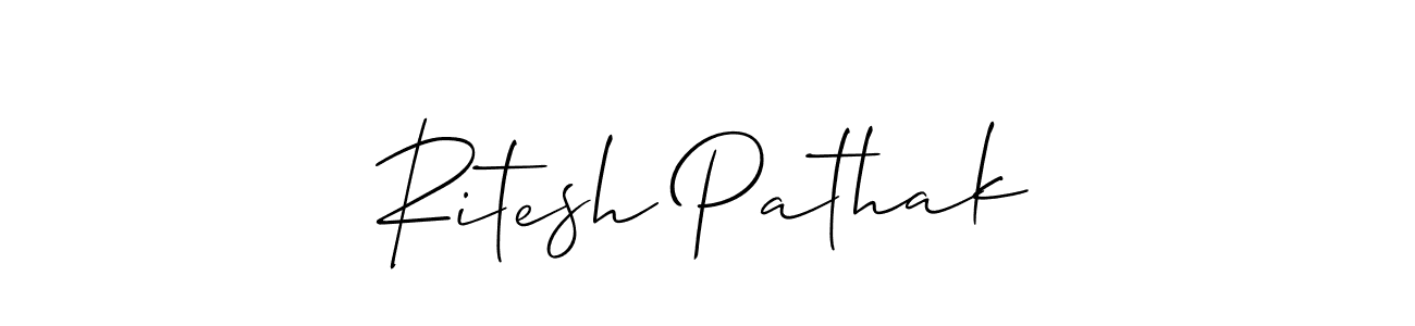 You should practise on your own different ways (Allison_Script) to write your name (Ritesh Pathak) in signature. don't let someone else do it for you. Ritesh Pathak signature style 2 images and pictures png