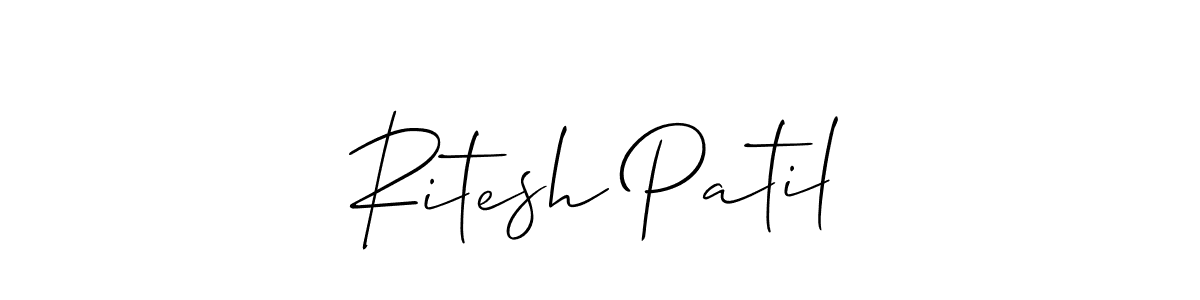 How to Draw Ritesh Patil signature style? Allison_Script is a latest design signature styles for name Ritesh Patil. Ritesh Patil signature style 2 images and pictures png