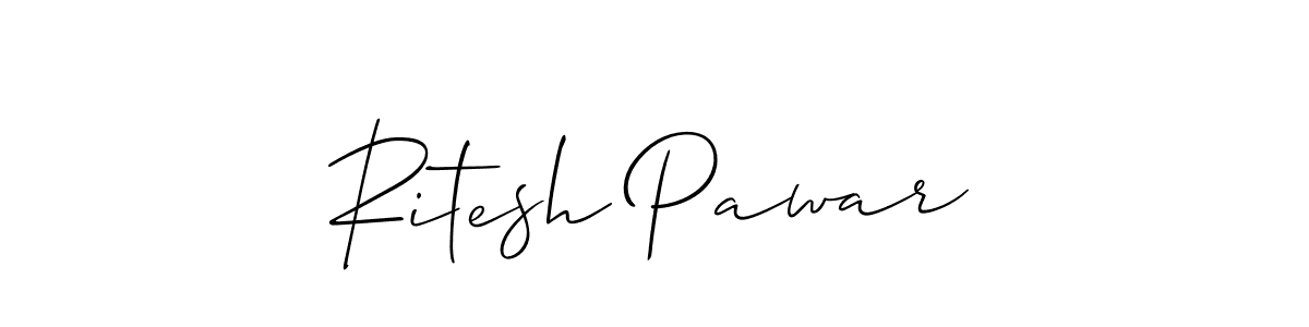 How to make Ritesh Pawar name signature. Use Allison_Script style for creating short signs online. This is the latest handwritten sign. Ritesh Pawar signature style 2 images and pictures png