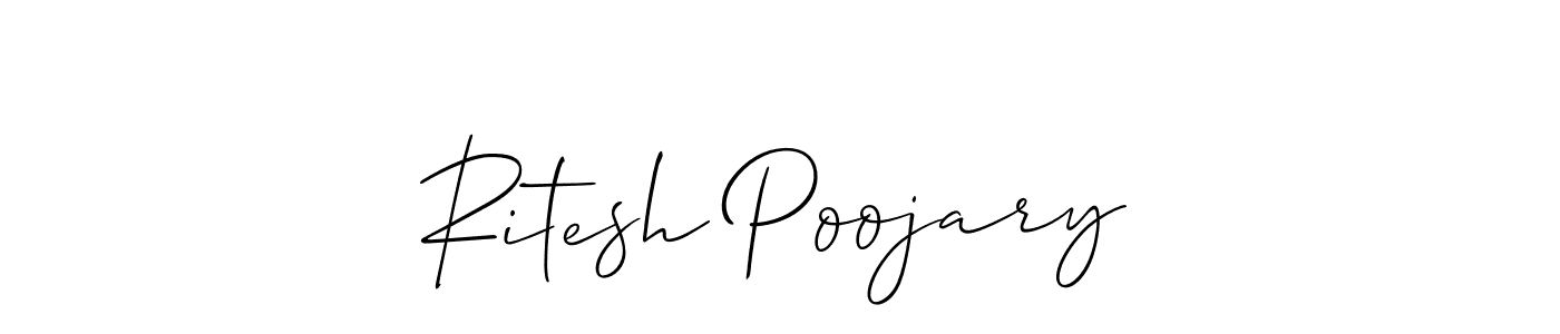 It looks lik you need a new signature style for name Ritesh Poojary. Design unique handwritten (Allison_Script) signature with our free signature maker in just a few clicks. Ritesh Poojary signature style 2 images and pictures png