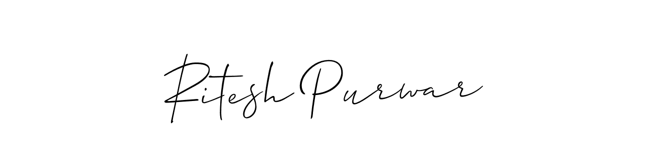 How to Draw Ritesh Purwar signature style? Allison_Script is a latest design signature styles for name Ritesh Purwar. Ritesh Purwar signature style 2 images and pictures png