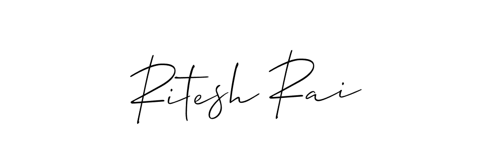 How to make Ritesh Rai name signature. Use Allison_Script style for creating short signs online. This is the latest handwritten sign. Ritesh Rai signature style 2 images and pictures png