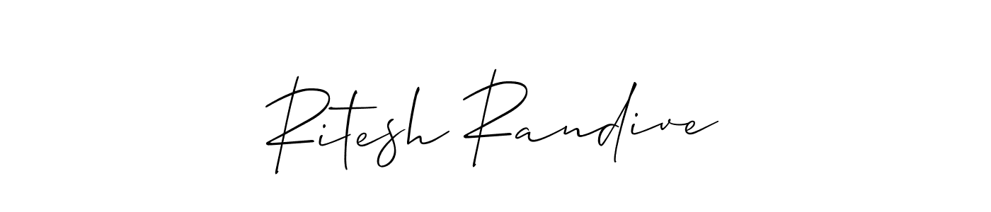 This is the best signature style for the Ritesh Randive name. Also you like these signature font (Allison_Script). Mix name signature. Ritesh Randive signature style 2 images and pictures png