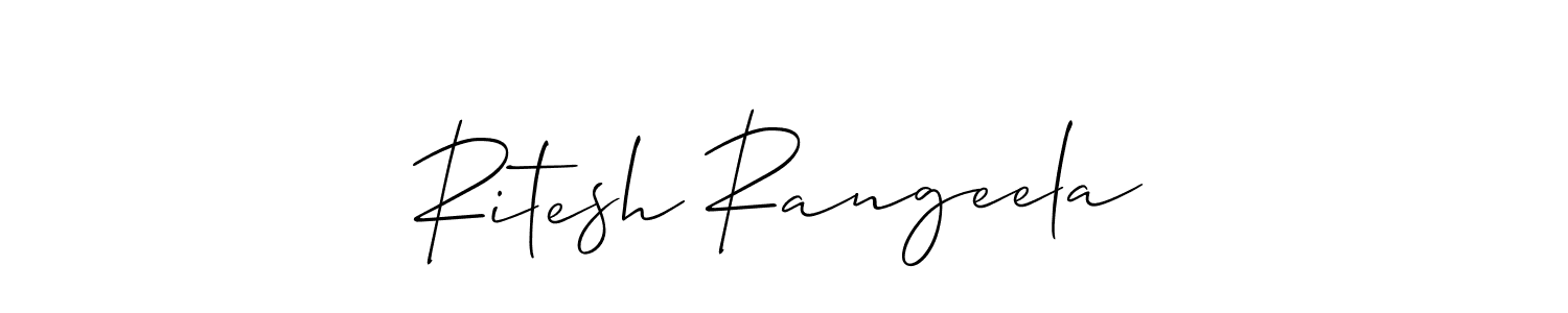 You should practise on your own different ways (Allison_Script) to write your name (Ritesh Rangeela) in signature. don't let someone else do it for you. Ritesh Rangeela signature style 2 images and pictures png