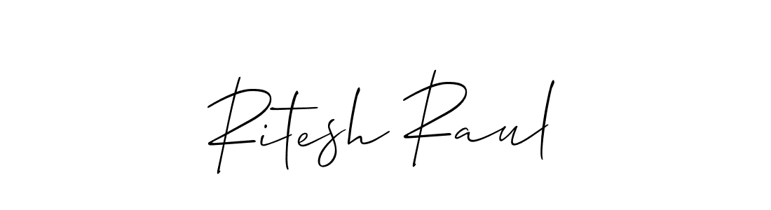 This is the best signature style for the Ritesh Raul name. Also you like these signature font (Allison_Script). Mix name signature. Ritesh Raul signature style 2 images and pictures png