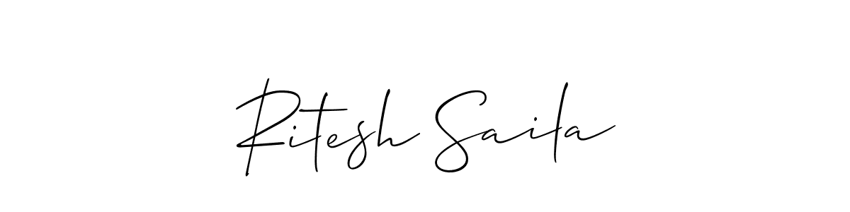 Allison_Script is a professional signature style that is perfect for those who want to add a touch of class to their signature. It is also a great choice for those who want to make their signature more unique. Get Ritesh Saila name to fancy signature for free. Ritesh Saila signature style 2 images and pictures png