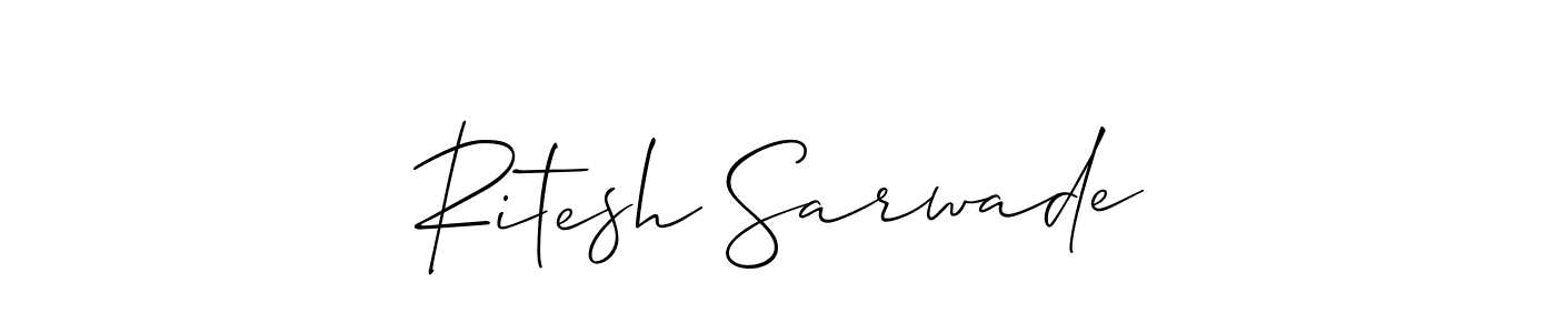 How to make Ritesh Sarwade name signature. Use Allison_Script style for creating short signs online. This is the latest handwritten sign. Ritesh Sarwade signature style 2 images and pictures png