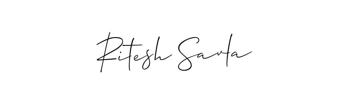 Design your own signature with our free online signature maker. With this signature software, you can create a handwritten (Allison_Script) signature for name Ritesh Savla. Ritesh Savla signature style 2 images and pictures png