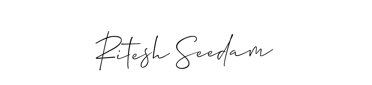 You can use this online signature creator to create a handwritten signature for the name Ritesh Seedam. This is the best online autograph maker. Ritesh Seedam signature style 2 images and pictures png