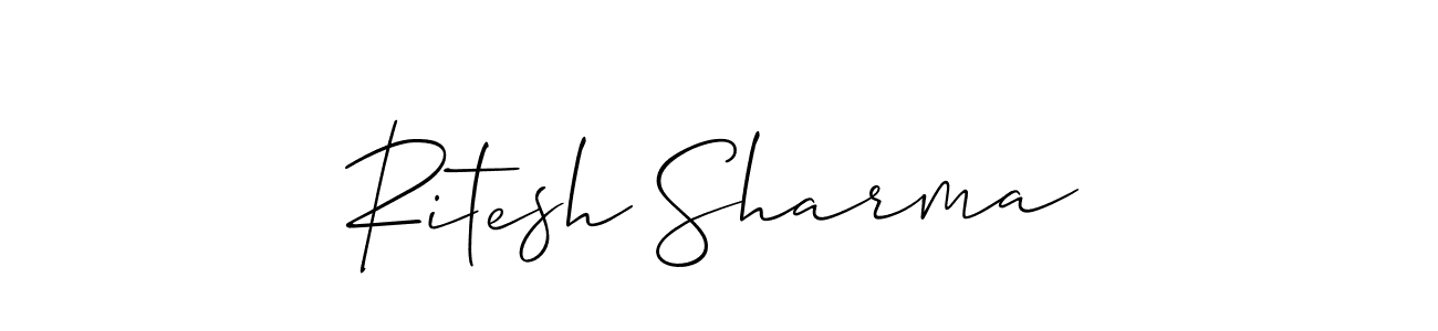 This is the best signature style for the Ritesh Sharma name. Also you like these signature font (Allison_Script). Mix name signature. Ritesh Sharma signature style 2 images and pictures png