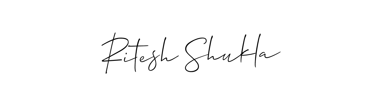 How to make Ritesh Shukla name signature. Use Allison_Script style for creating short signs online. This is the latest handwritten sign. Ritesh Shukla signature style 2 images and pictures png