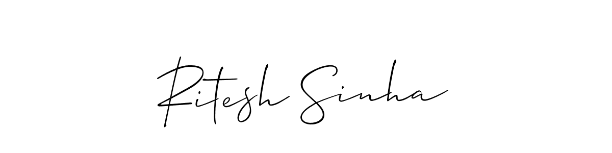 Use a signature maker to create a handwritten signature online. With this signature software, you can design (Allison_Script) your own signature for name Ritesh Sinha. Ritesh Sinha signature style 2 images and pictures png