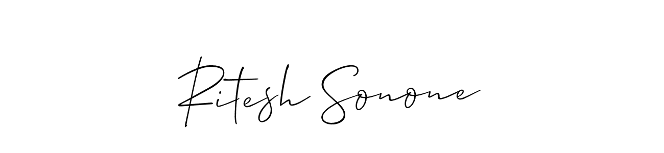 The best way (Allison_Script) to make a short signature is to pick only two or three words in your name. The name Ritesh Sonone include a total of six letters. For converting this name. Ritesh Sonone signature style 2 images and pictures png