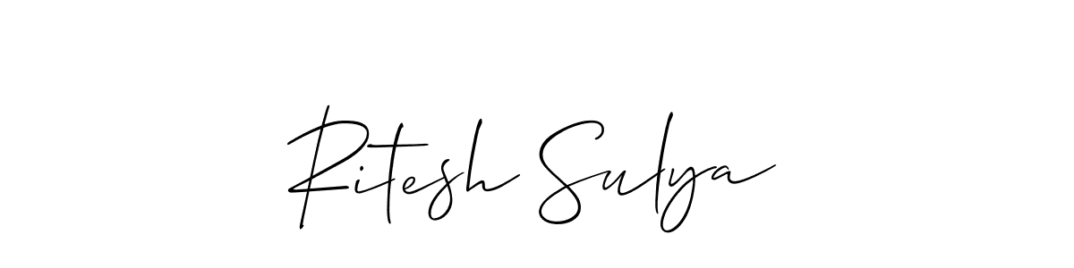 You can use this online signature creator to create a handwritten signature for the name Ritesh Sulya. This is the best online autograph maker. Ritesh Sulya signature style 2 images and pictures png