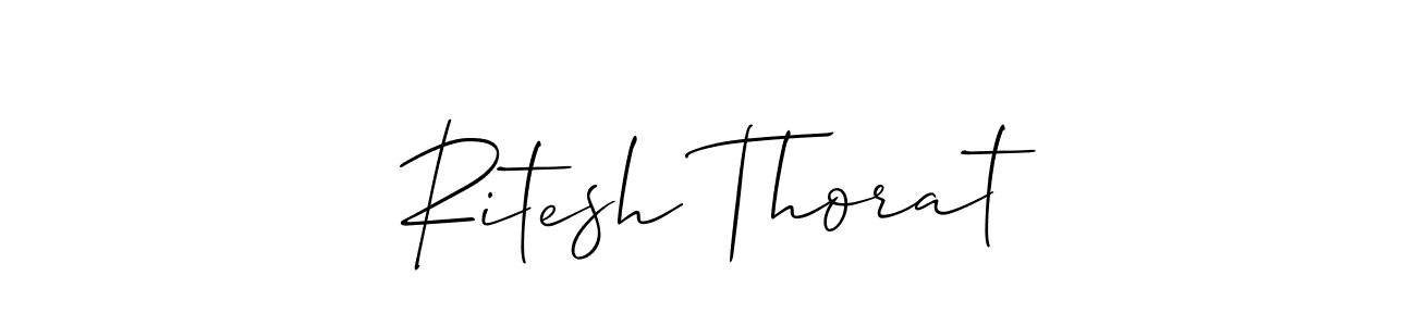 Allison_Script is a professional signature style that is perfect for those who want to add a touch of class to their signature. It is also a great choice for those who want to make their signature more unique. Get Ritesh Thorat name to fancy signature for free. Ritesh Thorat signature style 2 images and pictures png