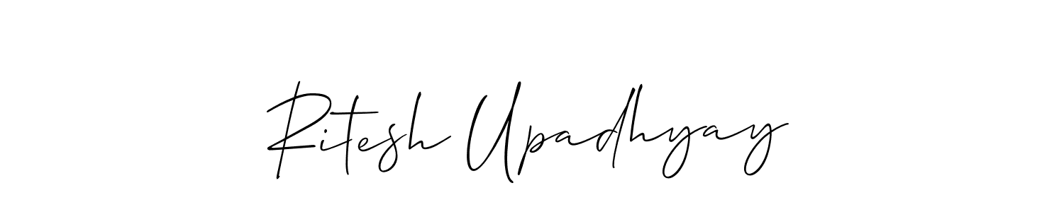 You should practise on your own different ways (Allison_Script) to write your name (Ritesh Upadhyay) in signature. don't let someone else do it for you. Ritesh Upadhyay signature style 2 images and pictures png