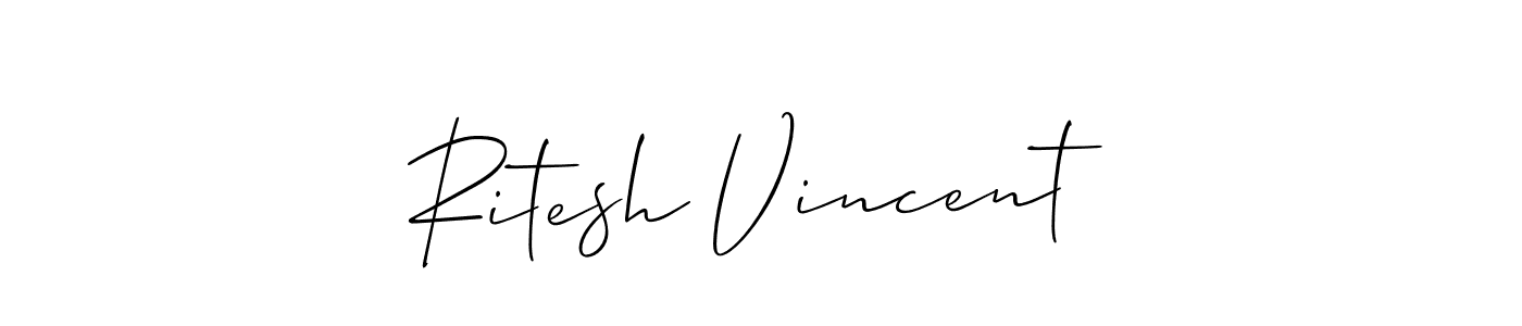 Ritesh Vincent stylish signature style. Best Handwritten Sign (Allison_Script) for my name. Handwritten Signature Collection Ideas for my name Ritesh Vincent. Ritesh Vincent signature style 2 images and pictures png