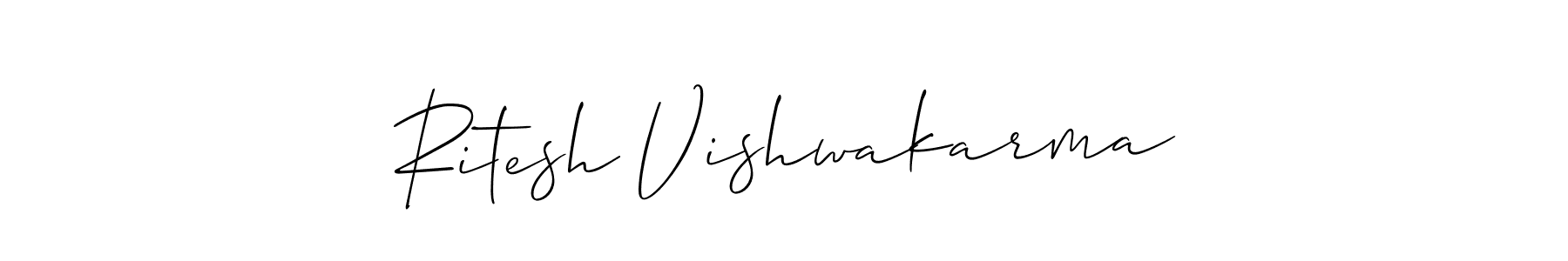 Also You can easily find your signature by using the search form. We will create Ritesh Vishwakarma name handwritten signature images for you free of cost using Allison_Script sign style. Ritesh Vishwakarma signature style 2 images and pictures png