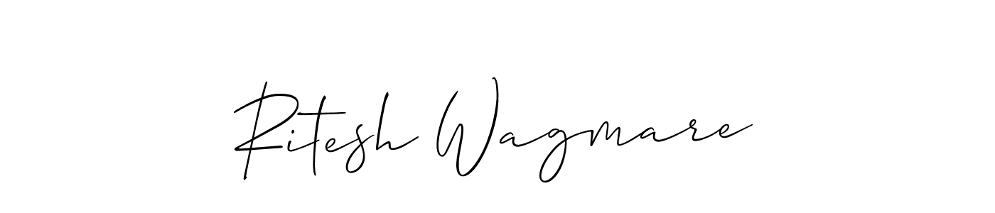 The best way (Allison_Script) to make a short signature is to pick only two or three words in your name. The name Ritesh Wagmare include a total of six letters. For converting this name. Ritesh Wagmare signature style 2 images and pictures png