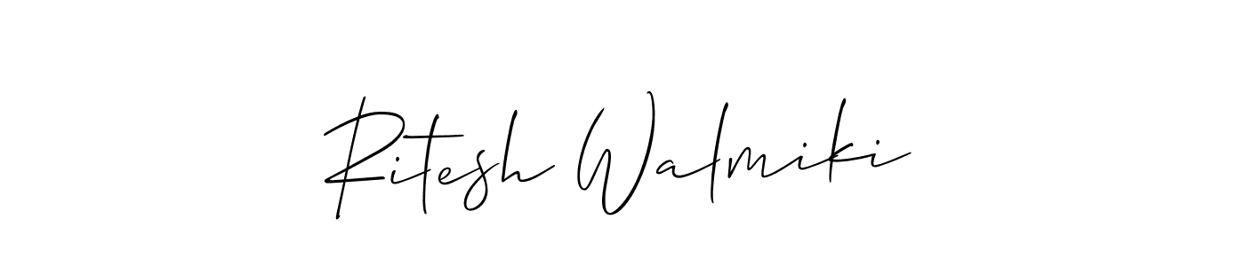 How to make Ritesh Walmiki name signature. Use Allison_Script style for creating short signs online. This is the latest handwritten sign. Ritesh Walmiki signature style 2 images and pictures png