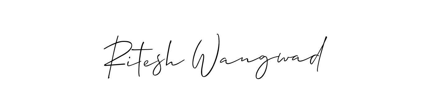 Similarly Allison_Script is the best handwritten signature design. Signature creator online .You can use it as an online autograph creator for name Ritesh Wangwad. Ritesh Wangwad signature style 2 images and pictures png