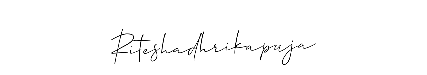 Here are the top 10 professional signature styles for the name Riteshadhrikapuja. These are the best autograph styles you can use for your name. Riteshadhrikapuja signature style 2 images and pictures png