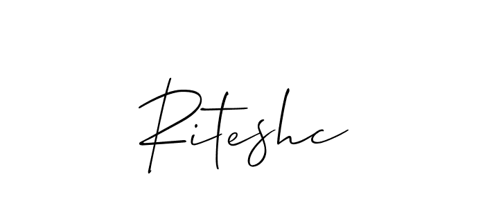 if you are searching for the best signature style for your name Riteshc. so please give up your signature search. here we have designed multiple signature styles  using Allison_Script. Riteshc signature style 2 images and pictures png
