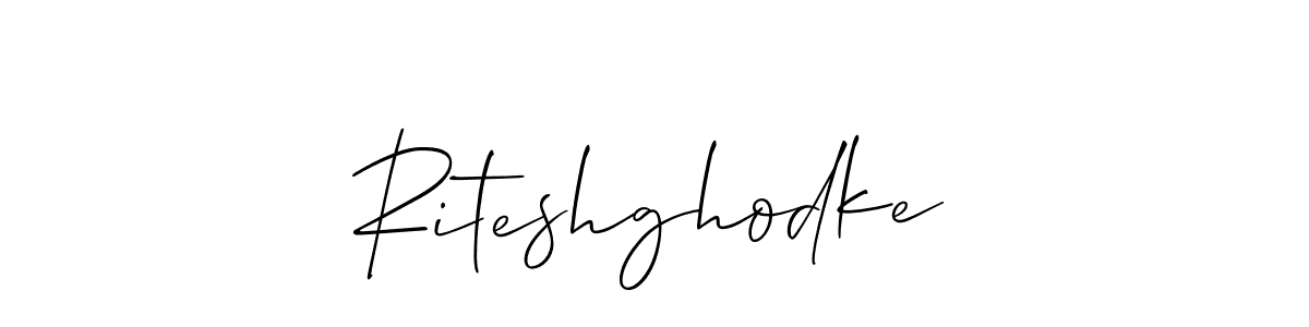 How to make Riteshghodke name signature. Use Allison_Script style for creating short signs online. This is the latest handwritten sign. Riteshghodke signature style 2 images and pictures png