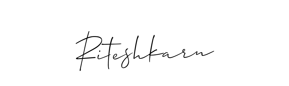 Design your own signature with our free online signature maker. With this signature software, you can create a handwritten (Allison_Script) signature for name Riteshkarn. Riteshkarn signature style 2 images and pictures png