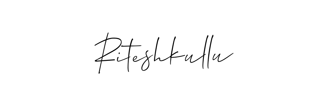 Use a signature maker to create a handwritten signature online. With this signature software, you can design (Allison_Script) your own signature for name Riteshkullu. Riteshkullu signature style 2 images and pictures png