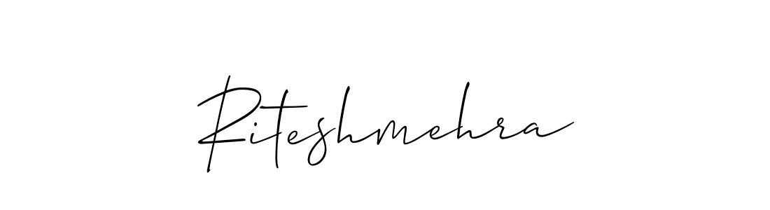 How to make Riteshmehra name signature. Use Allison_Script style for creating short signs online. This is the latest handwritten sign. Riteshmehra signature style 2 images and pictures png