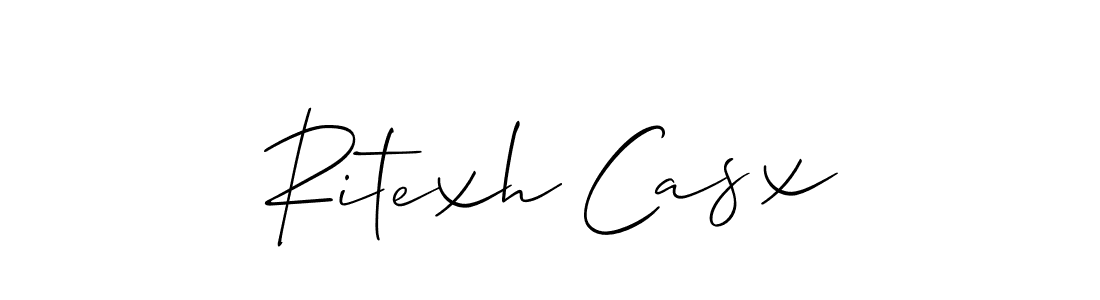 You should practise on your own different ways (Allison_Script) to write your name (Ritexh Casx) in signature. don't let someone else do it for you. Ritexh Casx signature style 2 images and pictures png
