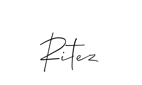 You should practise on your own different ways (Allison_Script) to write your name (Ritez) in signature. don't let someone else do it for you. Ritez signature style 2 images and pictures png