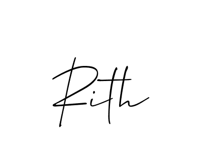 How to make Rith name signature. Use Allison_Script style for creating short signs online. This is the latest handwritten sign. Rith signature style 2 images and pictures png