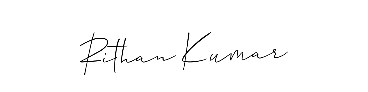 You should practise on your own different ways (Allison_Script) to write your name (Rithan Kumar) in signature. don't let someone else do it for you. Rithan Kumar signature style 2 images and pictures png