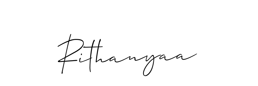 Design your own signature with our free online signature maker. With this signature software, you can create a handwritten (Allison_Script) signature for name Rithanyaa. Rithanyaa signature style 2 images and pictures png