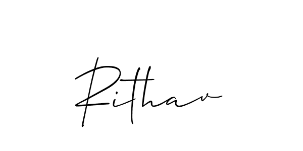 How to make Rithav signature? Allison_Script is a professional autograph style. Create handwritten signature for Rithav name. Rithav signature style 2 images and pictures png